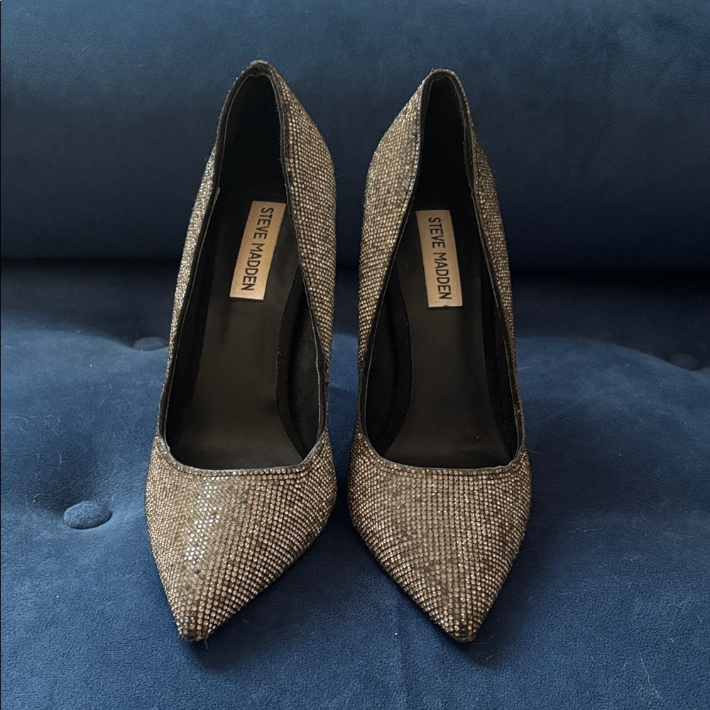 Steve Madden rhinestone Silver Heels